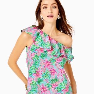 Lilly Pulitzer One Shoulder Top XS
